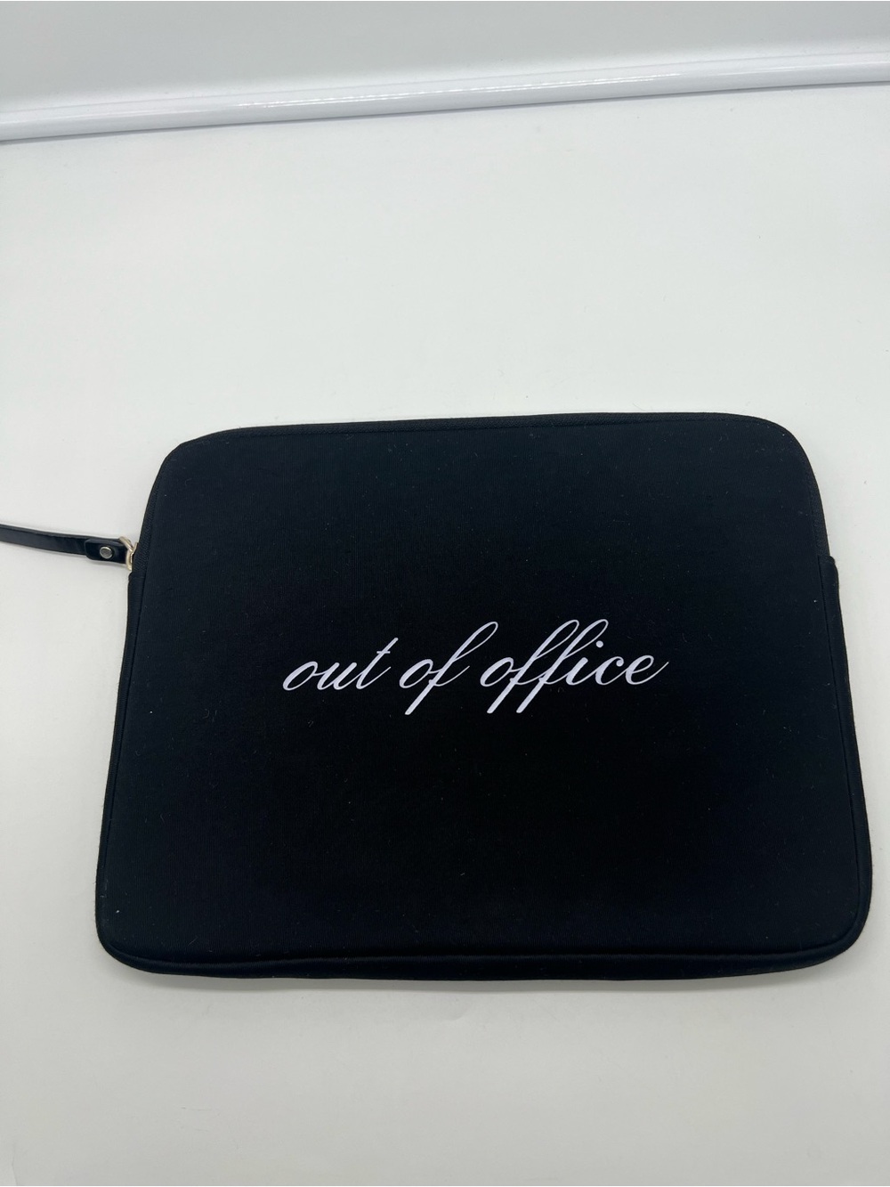 KATE SPADE NEW YORK Out Of Office Black Neoprene iPad Sleeve Tablet Small Clutch - Picture 6 of 9